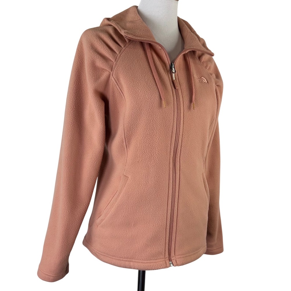 The North Face Coral Pink Fleece Full Zip Hoodie Jacket Womens M